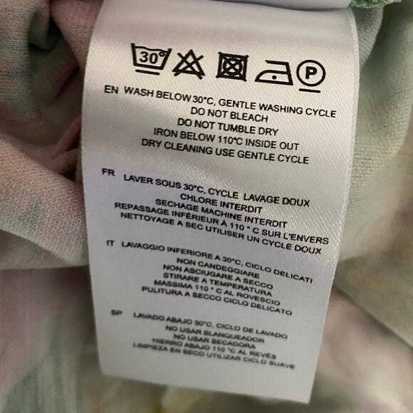 IRO Size 36 US 4 Small Zola Mini Dress Watercolor Print Surplice Neck TINY FLAW - Picture 6 of 7